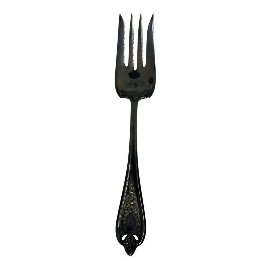 VTG 1847 Rogers Bros Silver Plated Dinner‎ Fork | Ornate Handle 8.5